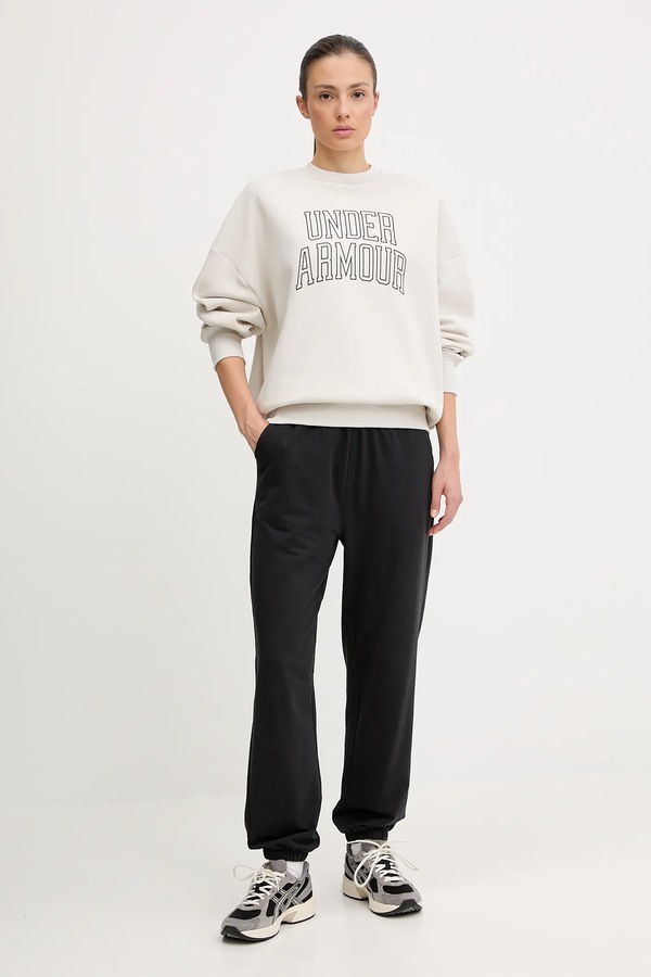 Кофта жіноча з бавовною Under Armour Rival колір бежевий фото 2