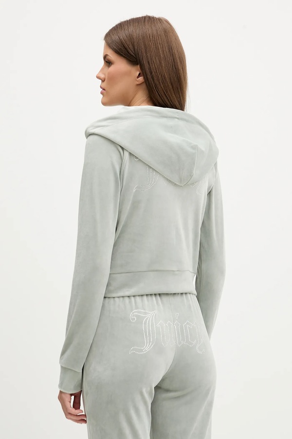 Велюрова кофта Juicy Couture колір сірий фото 2