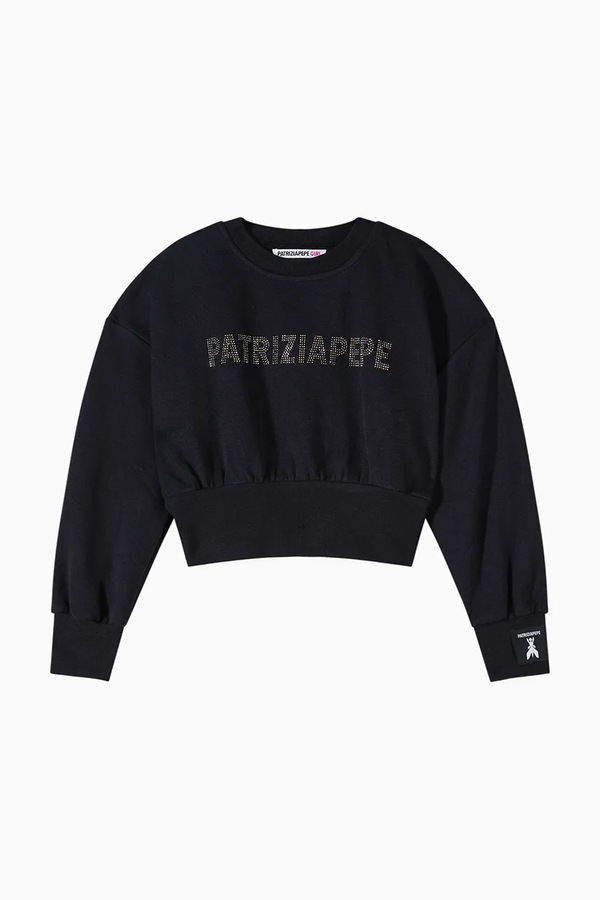 Детская хлопковая кофта Patrizia Pepe J315 цвет черный фото 2
