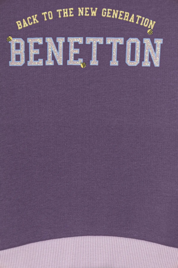 Кофта дитяча бавовняна United Colors of Benetton колір фіолетовий фото 3