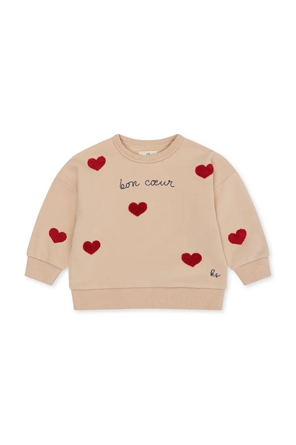 Дитяча кофта Konges Sløjd LOU SWEAT SHIRT GOTS колір бежевий