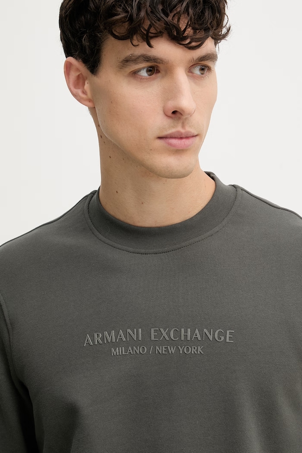 Кофта чоловіча бавовняна Armani Exchange колір зелений фото 4