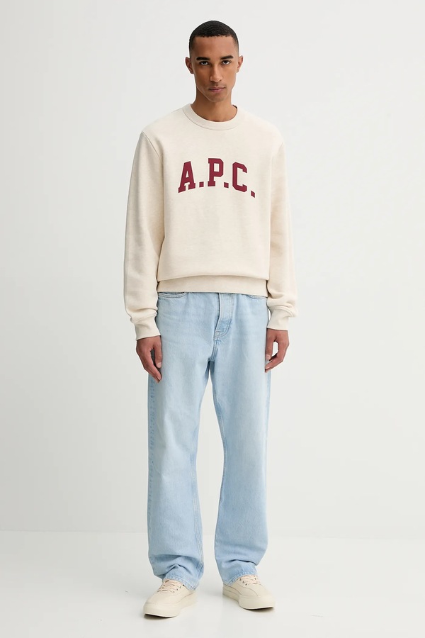 Кофта A.P.C. sweat harris - GOTS колір бежевий