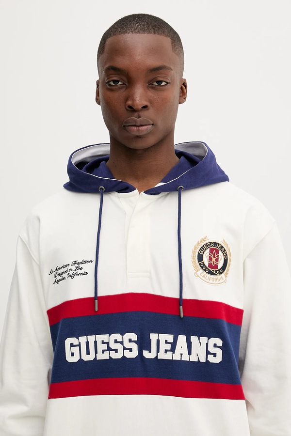 Бавовняна кофта Guess Jeans колір білий фото 4