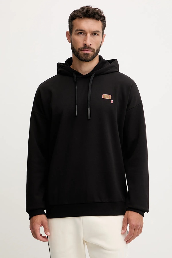 Кофта EA7 Emporio Armani колір чорний фото 3