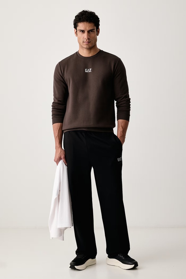 Кофта мужская с хлопком EA7 Emporio Armani цвет коричневый