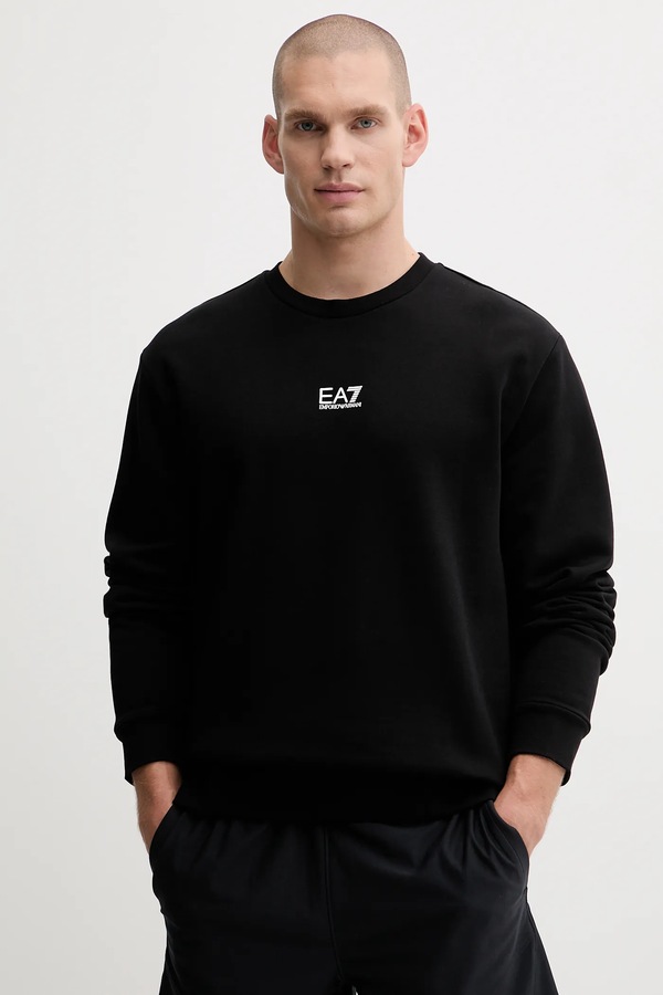 Кофта мужская с хлопком EA7 Emporio Armani цвет черный