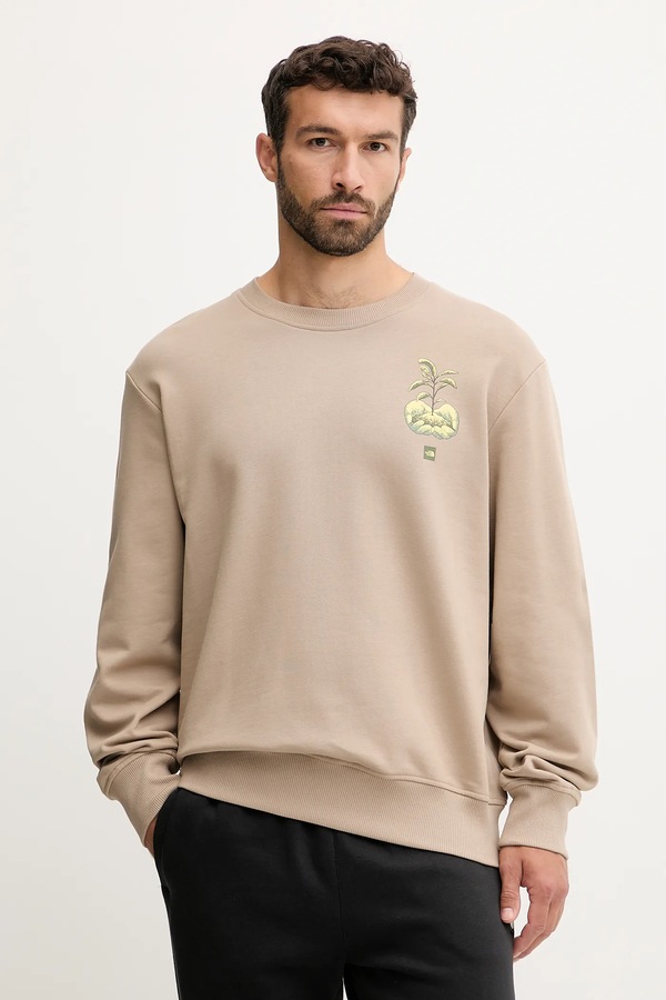 Бавовняна кофта The North Face Connect Relaxed колір коричневий фото 3