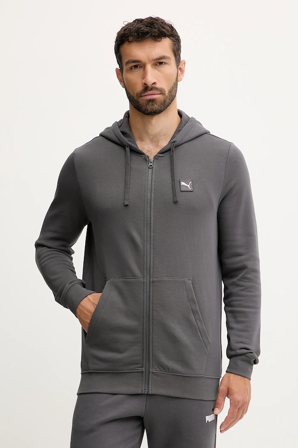 Бавовняна кофта Puma колір сірий