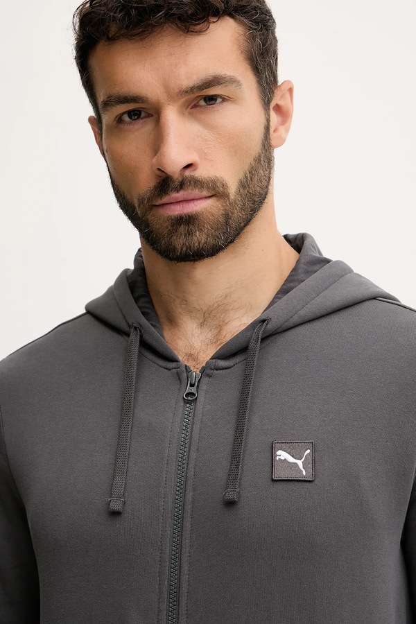Бавовняна кофта Puma колір сірий фото 4
