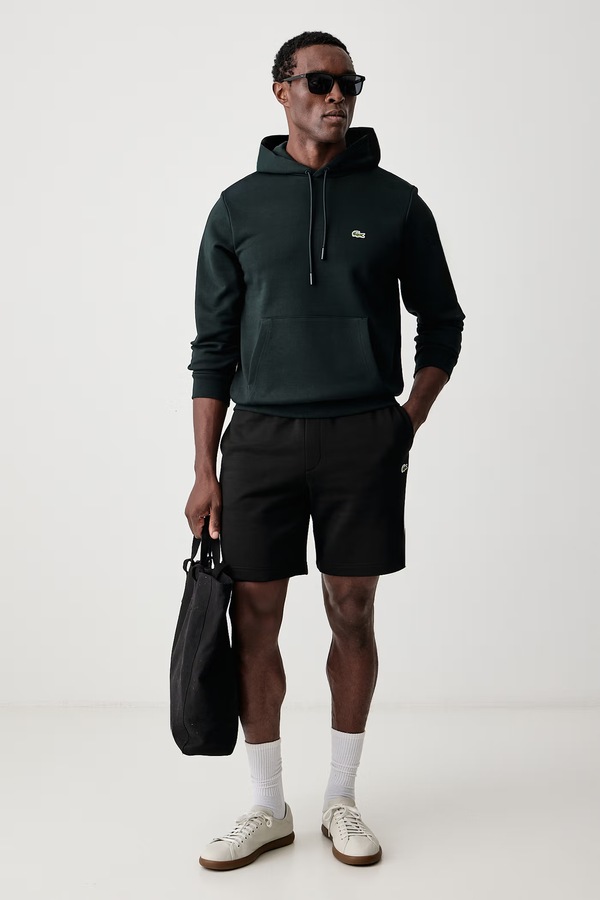 Кофта с капюшоном мужская хлопковая Lacoste цвет зеленый