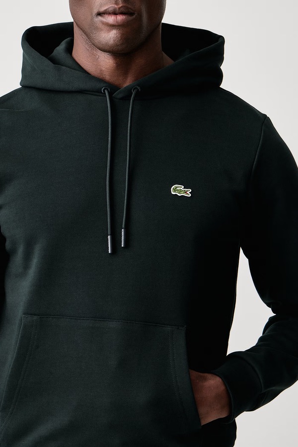 Кофта з капюшоном чоловіча бавовняна Lacoste колір зелений фото 4