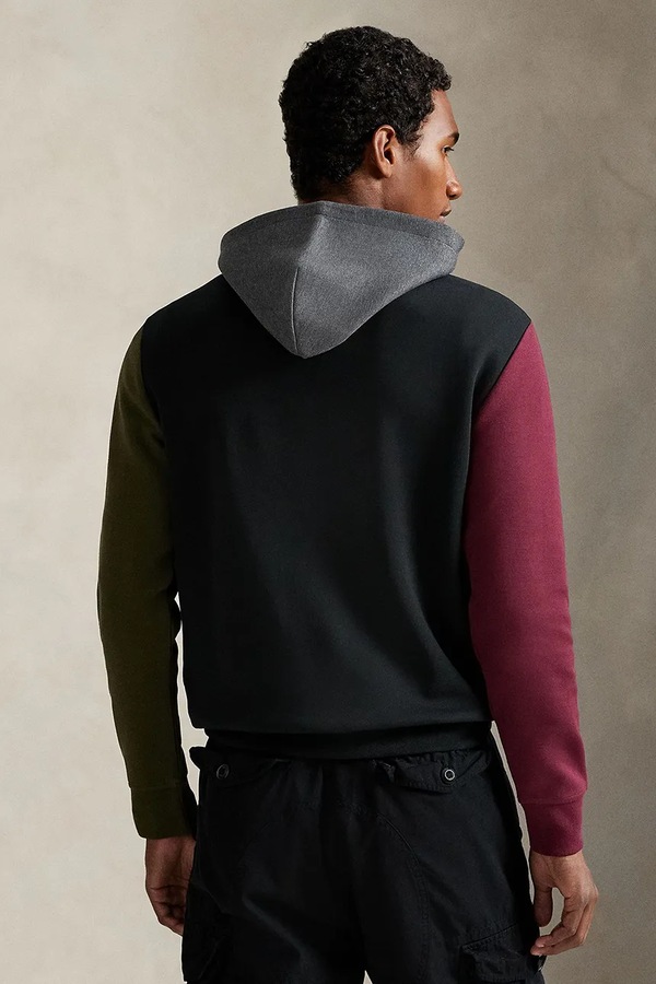 Кофта с капюшоном мужская с хлопком Polo Ralph Lauren цвет черный