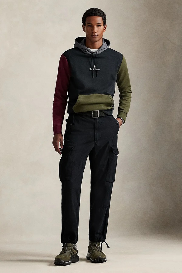 Кофта с капюшоном мужская с хлопком Polo Ralph Lauren цвет черный фото 2