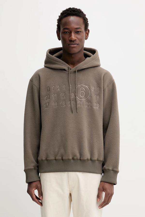 Флісова кофта MM6 Maison Margiela колір коричневий