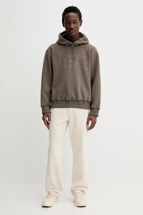 Флісова кофта MM6 Maison Margiela колір коричневий