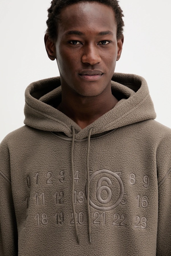 Флісова кофта MM6 Maison Margiela колір коричневий фото 4