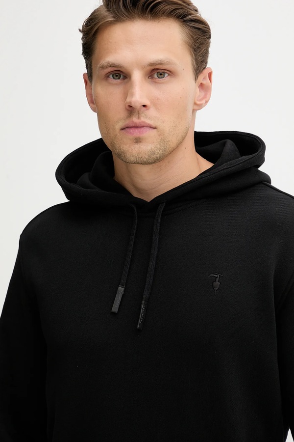 Бавовняна кофта Trussardi колір чорний фото 4