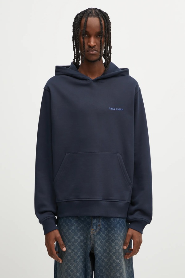 Бавовняна кофта Daily Paper Candle Label Hoodie колір синій фото 2