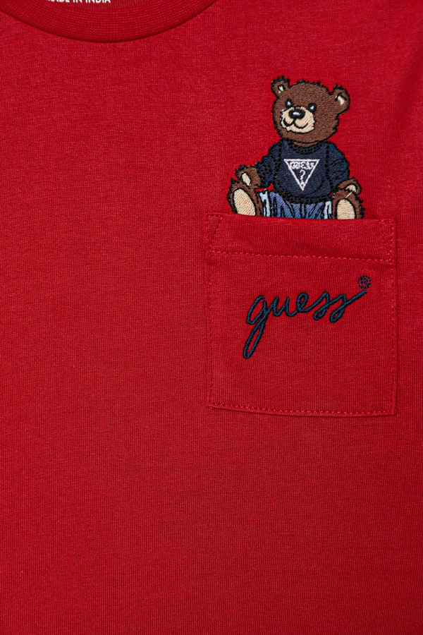 Детский лонгслив Guess цвет красный фото 2