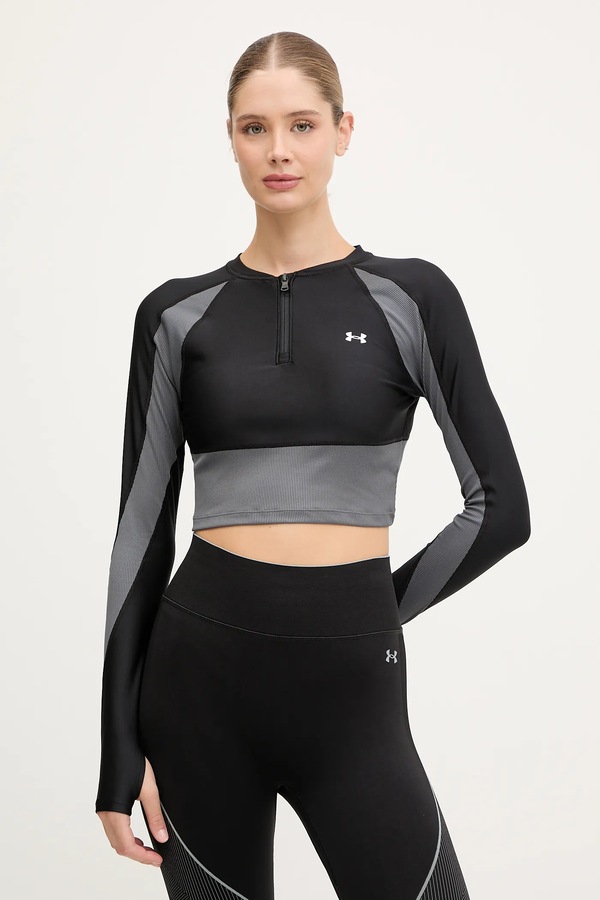Лонгслів для тренувань Under Armour колір чорний