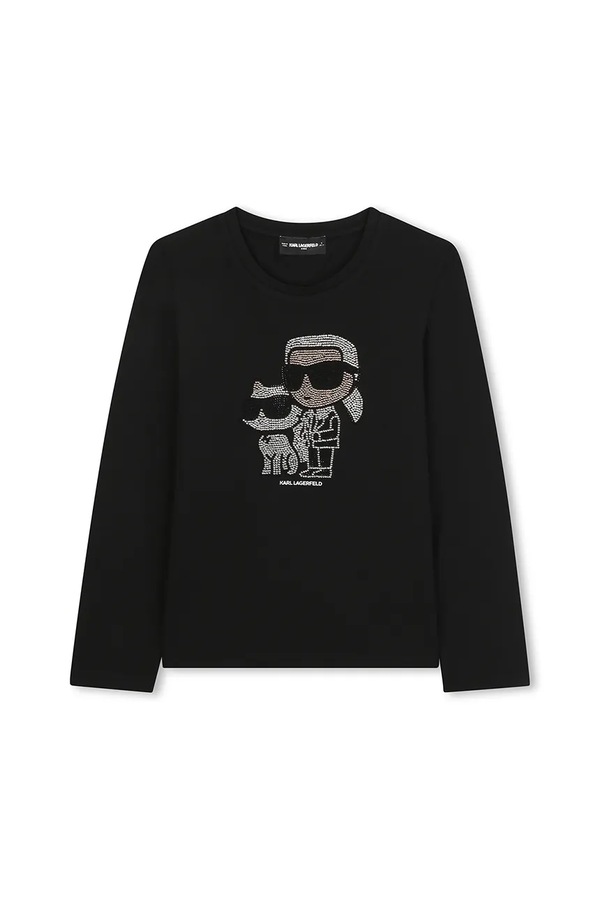 Дитячий лонгслів Karl Lagerfeld колір чорний
