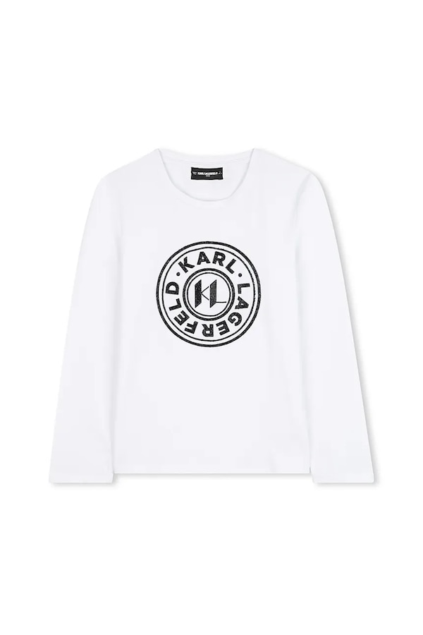 Дитячий лонгслів Karl Lagerfeld колір білий
