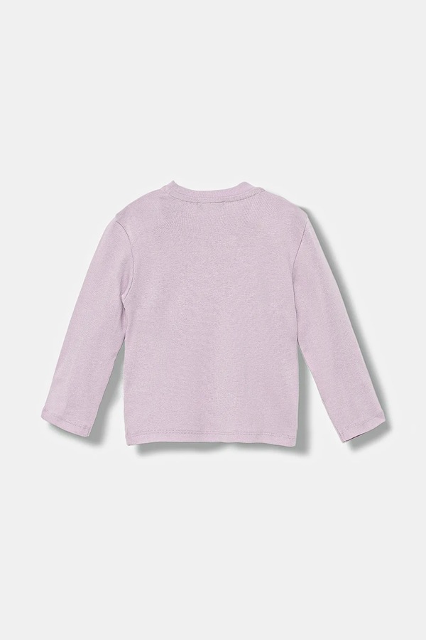 Лонгслів дитячий бавовняний United Colors of Benetton колір фіолетовий фото 2