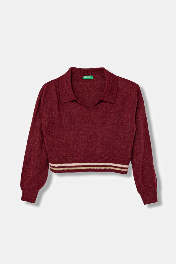 Дитячий светр United Colors of Benetton колір бордовий