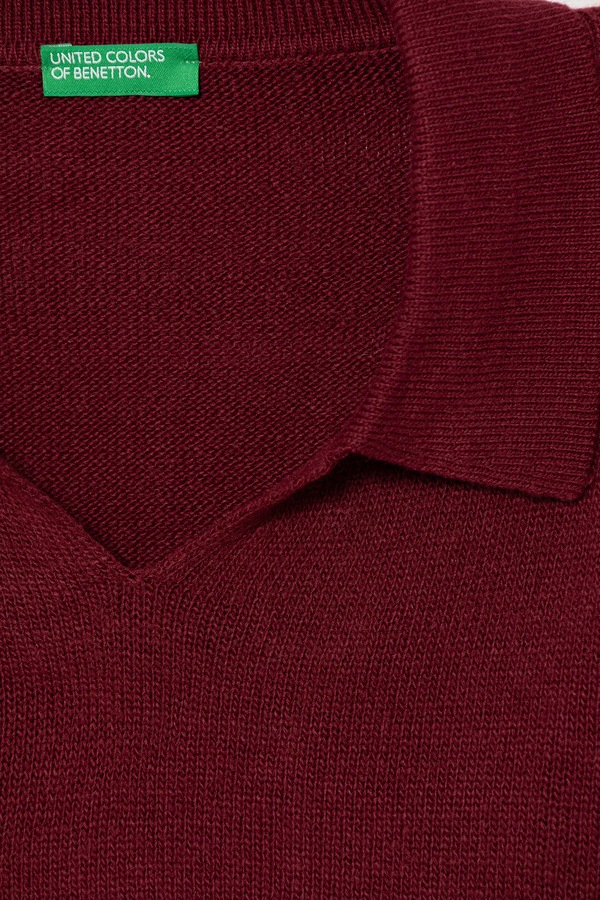 Детский свитер United Colors of Benetton цвет бордовый фото 2