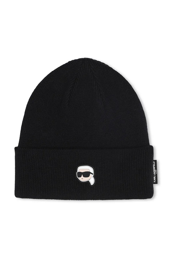 Дитяча бавовняна шапка Karl Lagerfeld колір чорний