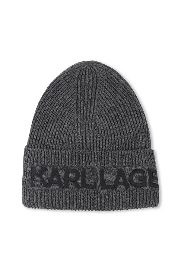 Дитяча бавовняна шапочка та шарф Karl Lagerfeld колір сірий