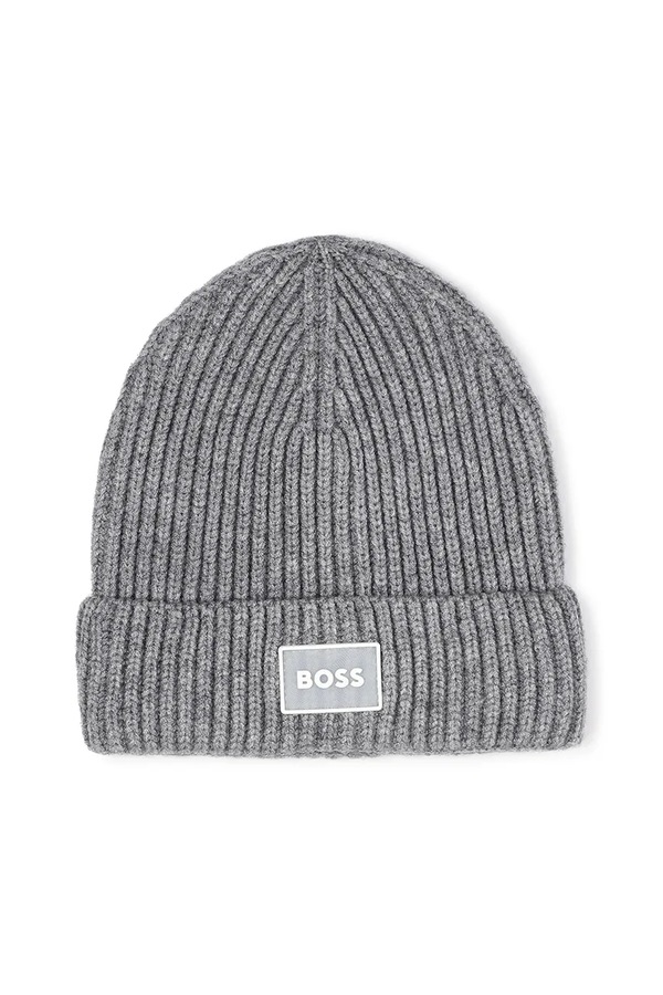 Дитяча шапка BOSS колір сірий