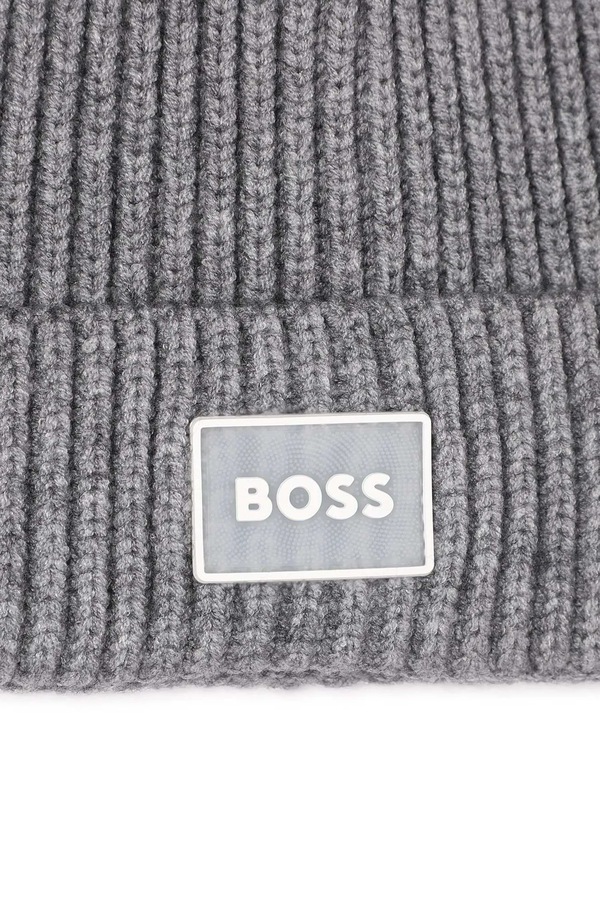 Дитяча шапка BOSS колір сірий фото 3