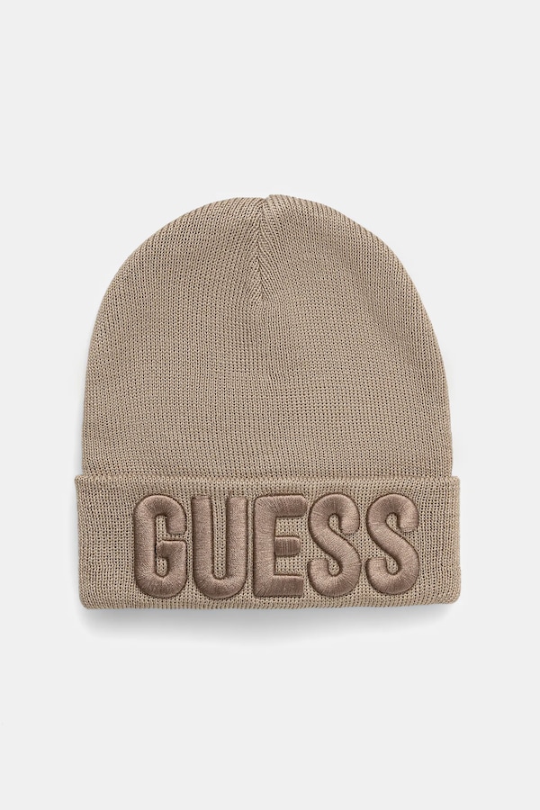 Дитяча шапка Guess колір бежевий