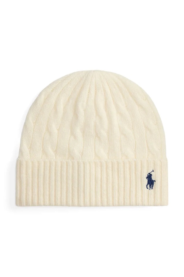 Вовняна шапка Polo Ralph Lauren колір бежевий фото 2