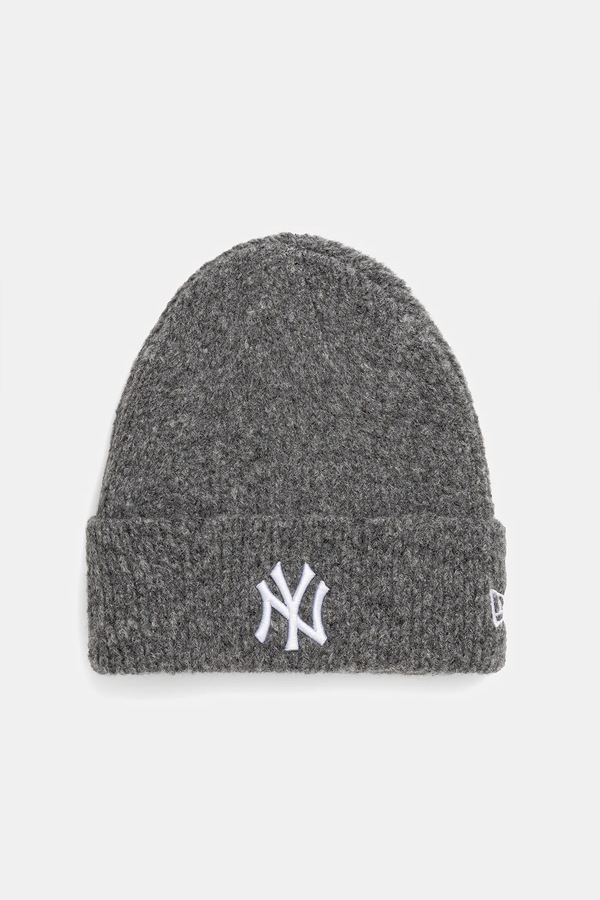 Шапка з домішкою вовни New Era WIDE CUFF колір сірий