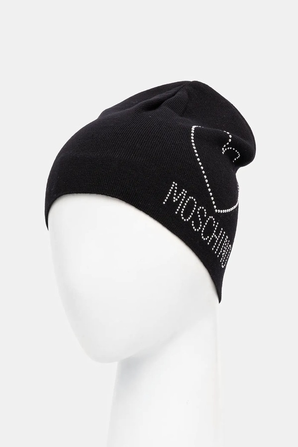 Вовняна шапка Moschino колір чорний фото 2