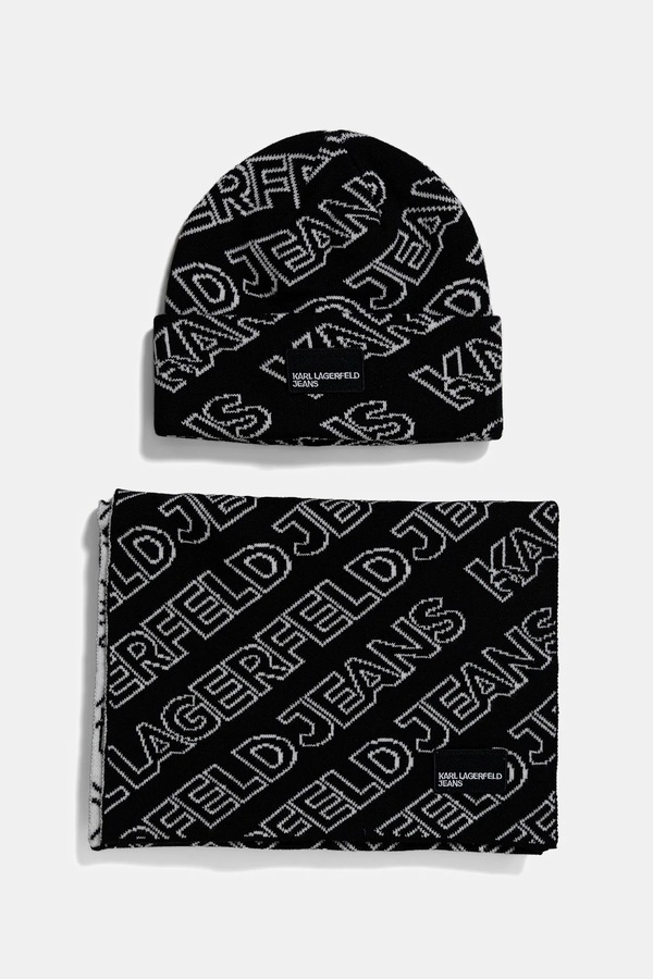 Шапка и шарф Karl Lagerfeld Jeans цвет черный