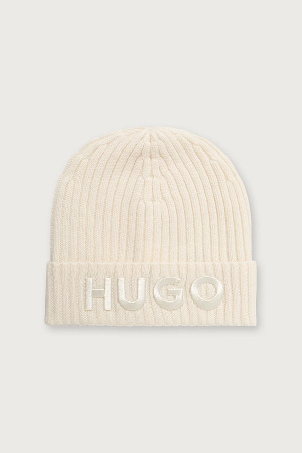Шапка женская шерстяная HUGO Unisex X 565-3 цвет белый