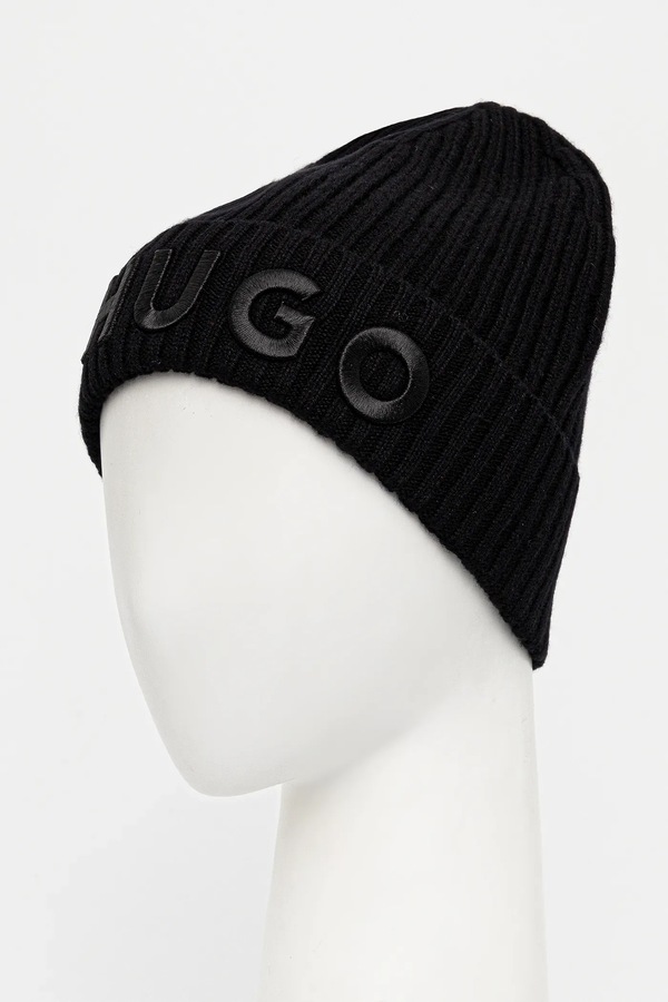 Шапка жіноча вовняна HUGO Unisex X 565-3 колір чорний фото 2