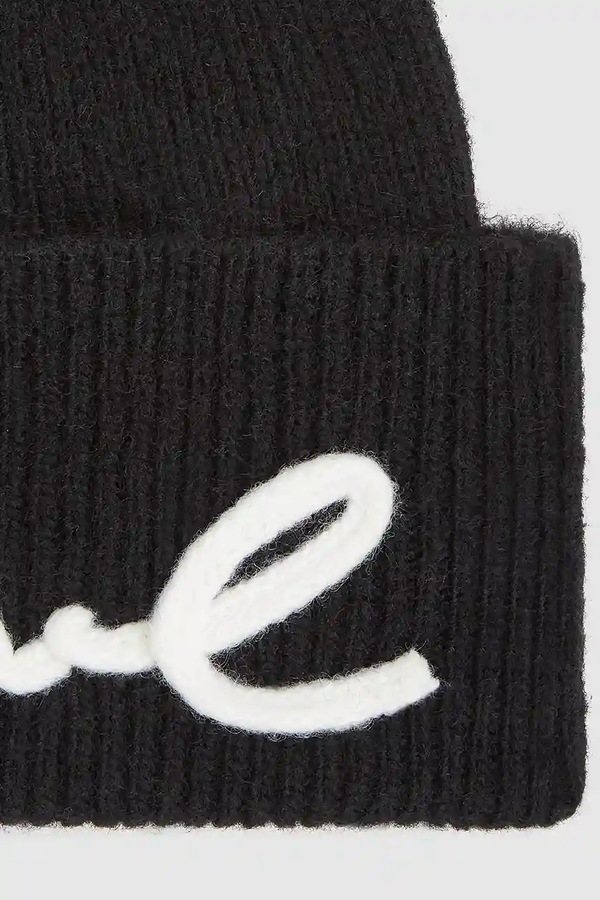 Шапка с примесью шерсти Karl Lagerfeld K/SIGNATURE цвет черный фото 2
