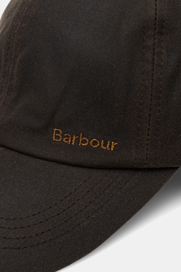 Кепка жіноча бавовняна Barbour колір зелений