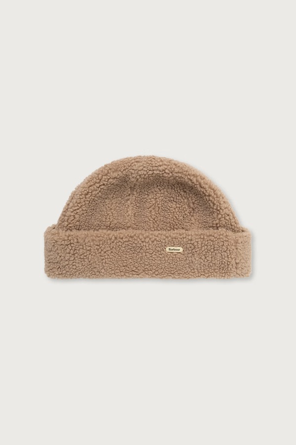 Шапка beanie жіноча Barbour колір бежевий