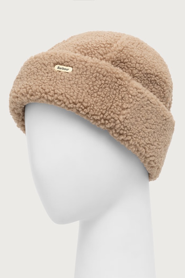 Шапка beanie жіноча Barbour колір бежевий фото 2