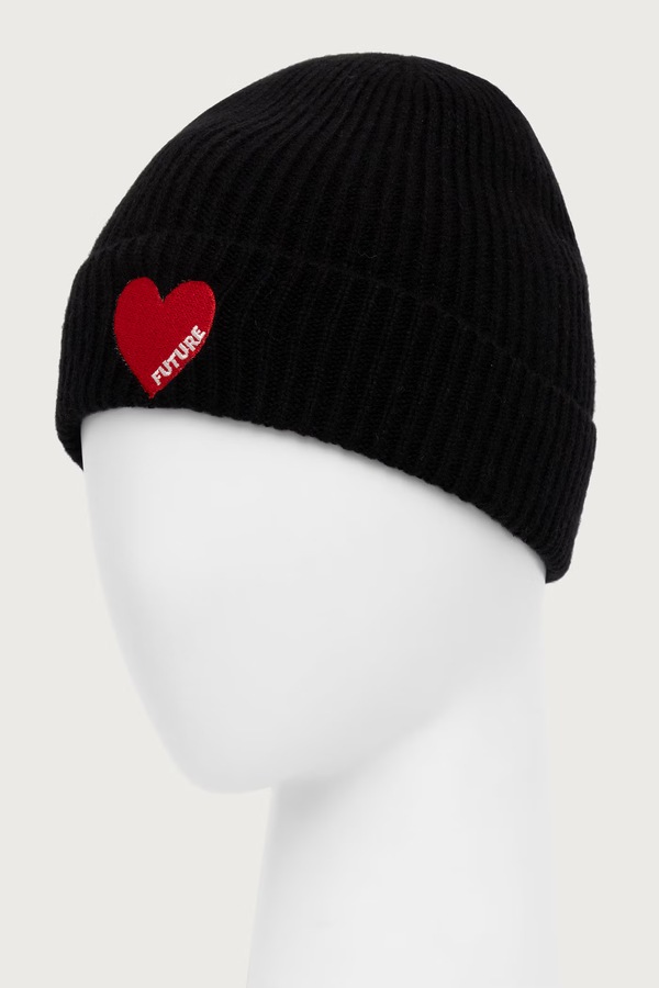 Шапка beanie жіноча кашемірова From Future колір чорний фото 2