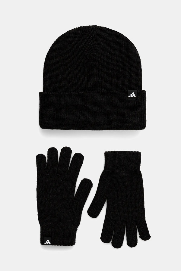 Дитяча шапка і рукавички adidas Performance 2-pack колір чорний