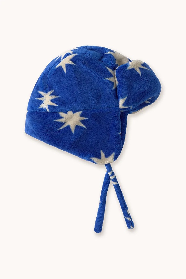 Дитяча шапка Tinycottons STARS EARFLAP BEANIE колір синій