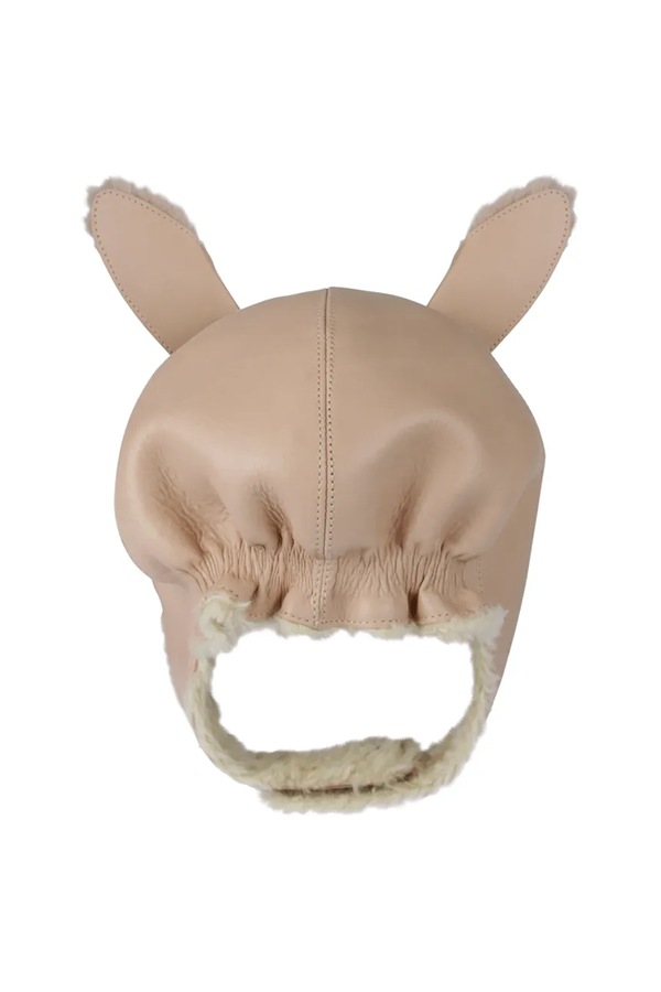 Дитяча шкіряна шапка Donsje Kapi Exclusive Hat Fluffy Bunny колір рожевий фото 2