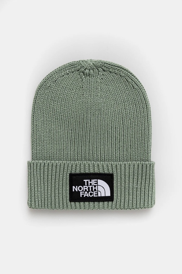 Дитяча шапка The North Face KIDS TNF LOGO BOX CUFFED BEANIE колір зелений